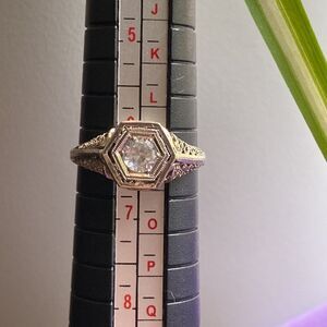 💛 18k Antique 1920s Filigree Diamond Ring